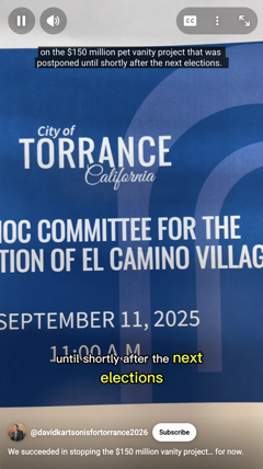 We succeeded in stopping the $150 million vanity project… for now. Screenshot